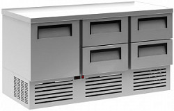 Охлаждаемый стол Полюс T70 M3GN-2 без борта 9006-1 корпус серый 1 дверь, 4 ящика фото