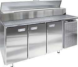 Стол холодильный для пиццы Финист СХСпцг-700-3 (1810х700х1060) (10GN1/6 с крышкой) в Москве , фото