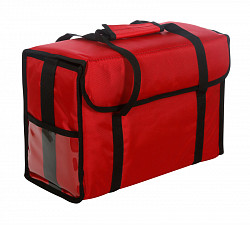 Термосумка для обедов Luxstahl 450х200х300 мм фольгированная (Красный) в Москве , фото 4