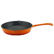 Сковорода для подачи  15,5 см h4 см круглая с ручкой оранжевая эмаль (81240533)
