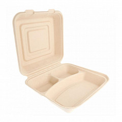 Ланч-бокс трехсекционный Garcia de Pou Bionic, 25*25*7,5 см, 50 шт, сахарный тростник в Москве , фото