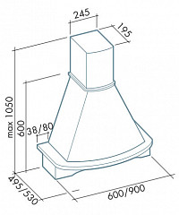 Пристенная вытяжка Falmec Mimosa Spat 60 (600) S в Москве , фото 2