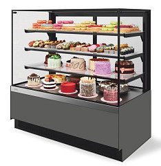 Витрина кондитерская Chilz Vete II kub lux 130, Серый матовый/шлифованная нержавейка в Москве , фото 1