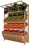 Стеллаж для овощей деревянный под корзины  2230х1360х700
