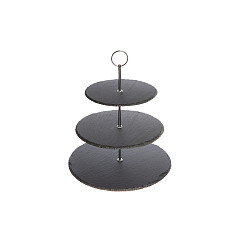 Этажерка Luxstahl 3-х ярусная 200/250/300 мм черный, сланец [68716] в Москве , фото 1