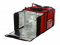 Термосумка на 5-6 пицц Luxstahl 350х350х300 мм фольгированная средняя красная с вентиляцией в Москве , фото 1