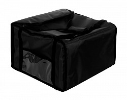 Термосумка на 5-6 пицц Luxstahl 450х450х300 мм фольгированная XXL черная с вентиляцией в Москве , фото 4