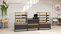 Витрина кондитерская Полюс Carboma KC70 VM 0,6-2 Standard открытая (0102-0109, шоколад / золото) в Москве , фото 3