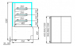 Витрина кондитерская Полюс KC70 VV 0,6-1 (ВХСв - 0,6д Carboma Сube Люкс) в Москве , фото 2