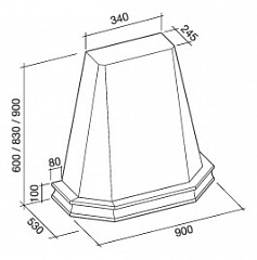 Пристенная вытяжка Falmec Penta 90 H83 (600) S в Москве , фото 2