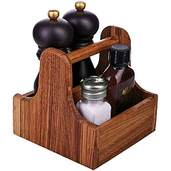 Подставка для набора для специй PPwood дуб ,H=15,L=15,B=15,3см коричнев. (03177005) фото