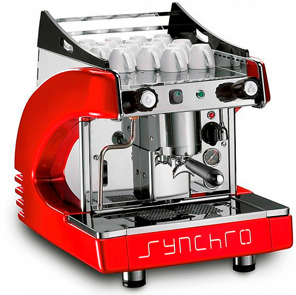 Рожковая кофемашина Royal Synchro 1gr 4l semiautomatic красная фото