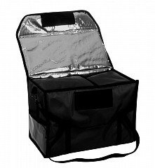 Термосумка для обедов Luxstahl 500х250х350 мм фольгированная (Черный) в Москве , фото 2