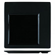 Тарелка квадратная  30,7*30,7 см смещенное дно черная фарфор 81200058