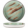 Тарелка с бортом P.L. Proff Cuisine Texture Light Green Lines 23 см, h 3 см фото