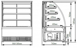 Витрина кондитерская Марихолодмаш Veneto VS-0,95 (нержавеющая сталь) в Москве , фото 2