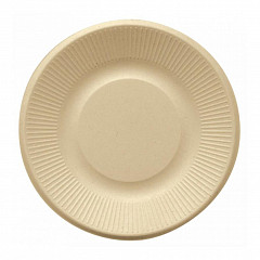 Тарелка одноразовая Garcia de Pou Bionic 21*1,8 см, натуральный цвет, 50 шт, сахарный тростник в Москве , фото