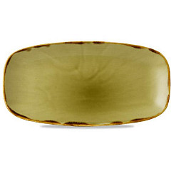 Тарелка прямоугольная со скругленными углами Dudson 29,8х15,3 см, зеленая HVGRXO111 в Москве , фото
