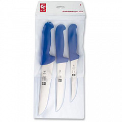 Набор ножей Icel 3 предмета (для мяса), ручка пластиковая синяя, в блистере 48600.BS01000.003 фото