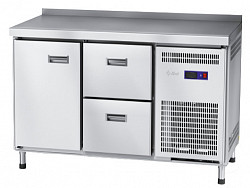 Холодильный стол Abat СХС-70-01 неохлаждаемая столешница с бортом (ящики 1/2, дверь) фото