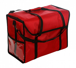 Термосумка для обедов Luxstahl 500х250х350 мм фольгированная (Красный) в Москве , фото 2