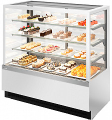 Витрина кондитерская Chilz Vete Kub Lux 90 белый глянец/шлифованная нержавейка в Москве , фото 1