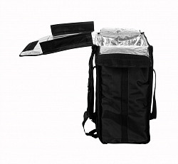 Терморюкзак для обедов Luxstahl 400х300х600 мм фольгированный черный в Москве , фото 2