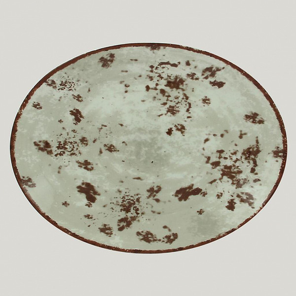 Тарелка овальная плоская RAK Porcelain Peppery 36*27 см, серый цвет фото
