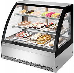 Витрина кондитерская Chilz Vete 90 M белый глянец/шлифованная нержавейка в Москве , фото 1