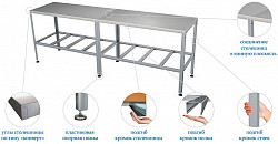 Стол производственный Atesy СР-Б-1- 950.700-02 (СР-3/950/700-Э) в Москве , фото 2