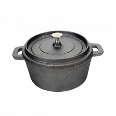 Кастрюля для подачи P.L. Proff Cuisine 12,5 см h6 см 500 мл круглая с крышкой чугун в Москве , фото