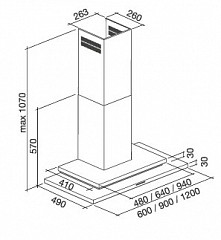 Пристенная вытяжка Falmec Symbol Steel 60 в Москве , фото 2