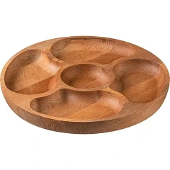 Менажница ALM 5 секций овальных бук D=250,H=25мм св. дерево (03025089) фото