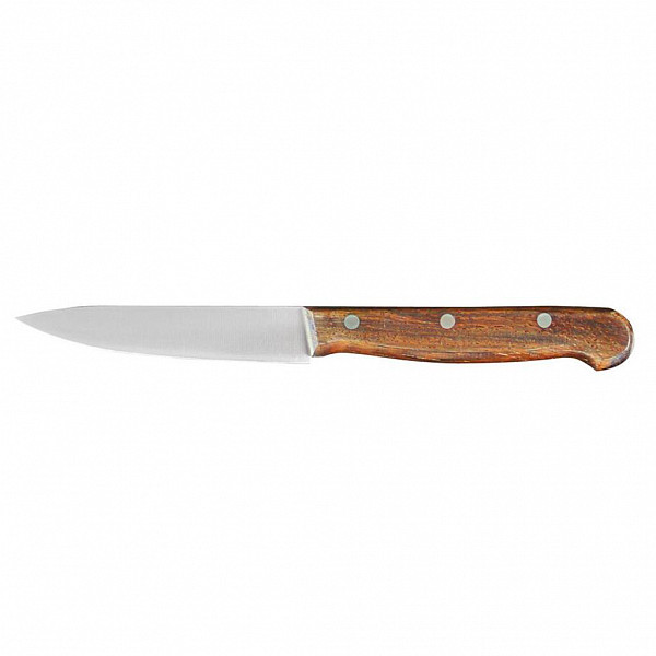 Нож для чистки овощей и фруктов P.L. Proff Cuisine 10 см, деревянная ручка фото