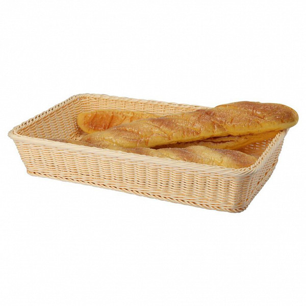 Корзина для хлеба и выкладки P.L. Proff Cuisine 53*32,5 см h8 см плетеная ротанг бежевая фото