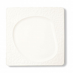 Тарелка P.L. Proff Cuisine 30,5*30,5 см квадратная смещенное дно белая фарфор фото