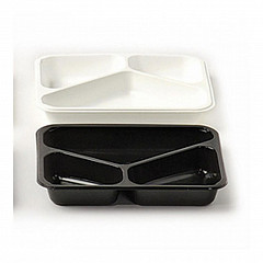 Контейнер трехсекционный Garcia de Pou черный, СВЧ, 22,5*17,5*4,5 см, PP, 125 шт/уп (крышка 81210078) в Москве , фото