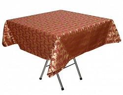 Скатерть Luxstahl 145х145 см Мати бордо с золотом перья в Москве , фото