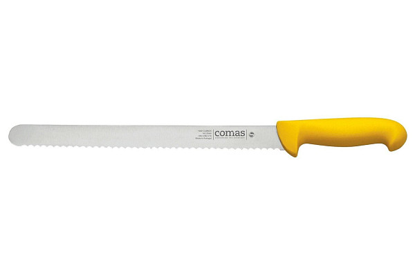 Нож для тонкой нарезки Comas 30 см, L 42,8 см, нерж. сталь / полипропилен, цвет ручки желтый, Carbon (10124) фото