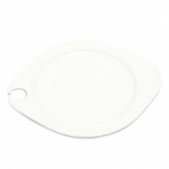 Тарелка овальная P.L. Proff Cuisine 27,5*22,5 см фуршетная с выемкой белая фарфор фото