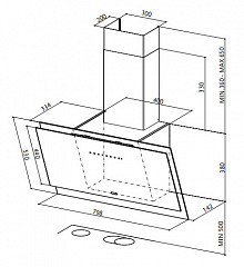 Пристенная вытяжка Faber Black Tie BRS BK A80 в Москве , фото 4