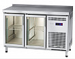 Морозильный стол  СХН-60-01 неохлаждаемая столешница с бортом (дверь-стекло, дверь-стекло)