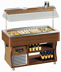 Салат-бар охлаждаемый Tecfrigo Isola 4M светлый орех фото