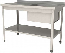 Ванна моечная с рабочей поверхностью Restoinox ВМСР/1-12/6-БПП-ЭН в Москве , фото