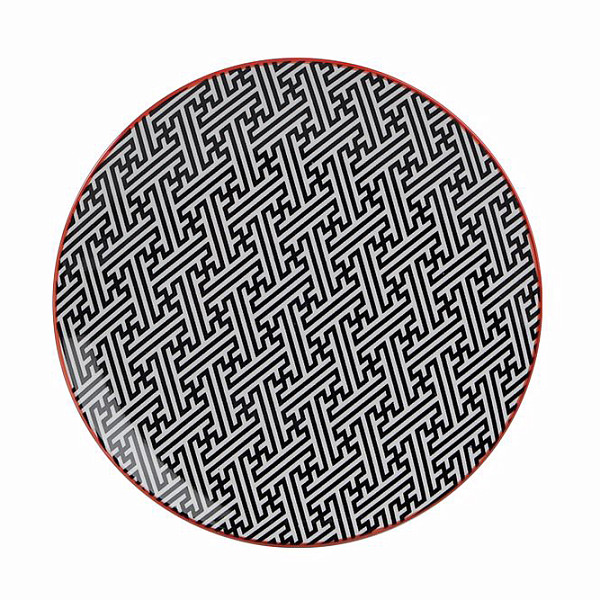 Тарелка плоская Porland 22 см MIX&MATCH (18Z122 черный) фото