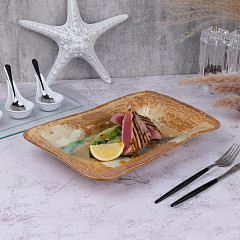 Блюдо для подачи P.L. Proff Cuisine 31*21,5 см h4,8 см 600 мл Light Brown Spots Sea Wave Frutti di Mare (81241268) в Москве , фото 1