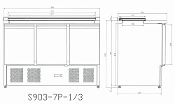Стол для салатов Cooleq S903-7GN 1/3 в Москве , фото 2