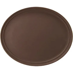 Поднос прорезиненный овальный Prohotel фибергласс ,L=63,B=52см коричнев. (04080626) в Москве , фото