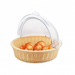 Корзина для хлеба и выкладки Sunnex 40 см h10 см круглая с откидной крышкой ротанг в Москве , фото