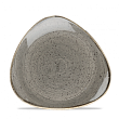Тарелка мелкая треугольная  Stonecast Peppercorn Grey SPGSTR71 19,2см, без борта